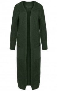Lang-Gebreid-Vest-Groen