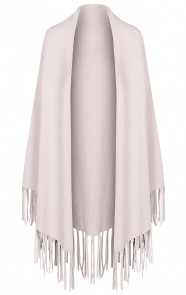 Poncho-Sjaal-Fringe-Creme