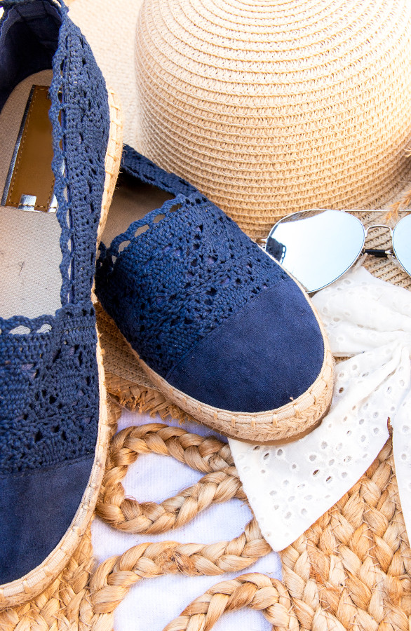 Espadrilles-Kant-Marineblauw