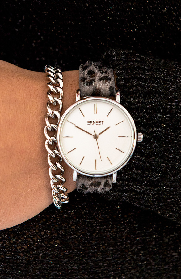 Panter-Horloge-Dames-Grijs