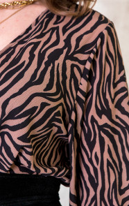 Jurk-Met-Zebraprint-Zwart-Camel-1
