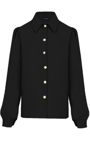 Blouse-Met-Gouden-Knopen-Zwart