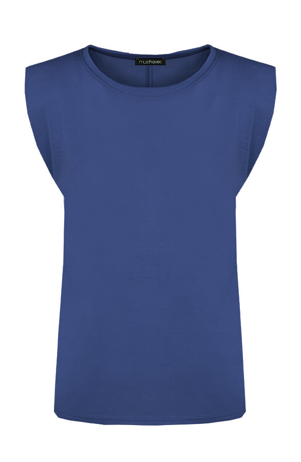 Top-Met-Schoudervulling-Jeansblauw