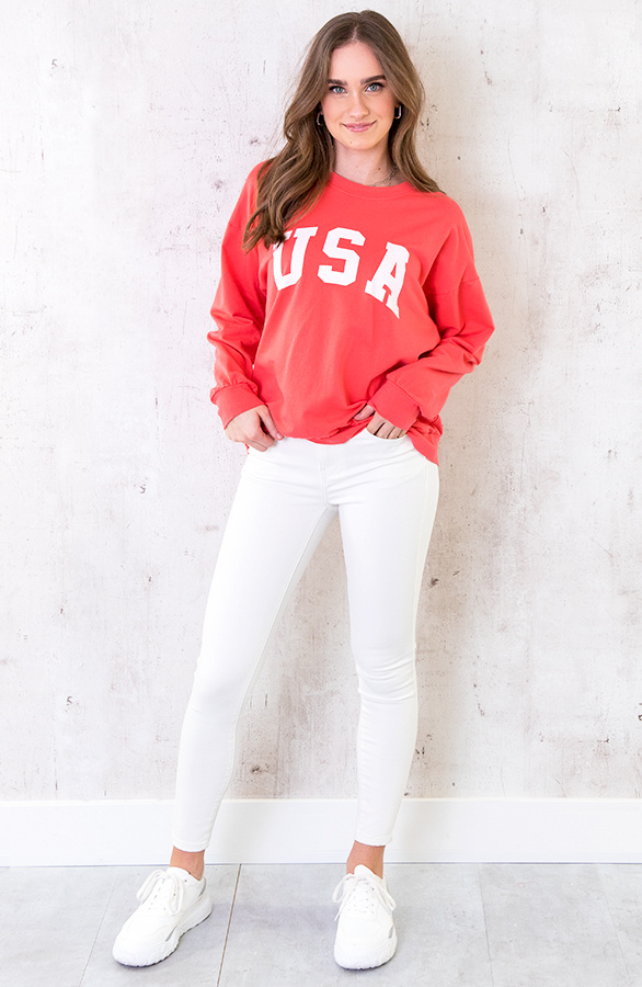 USA-Sweater-Dames-Koraal-Oranje-3