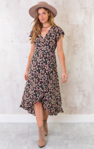 Bloemen-Jurk-Midi-Zwart-12