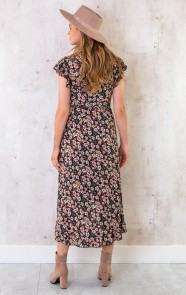 Bloemen-Jurk-Midi-Zwart-4