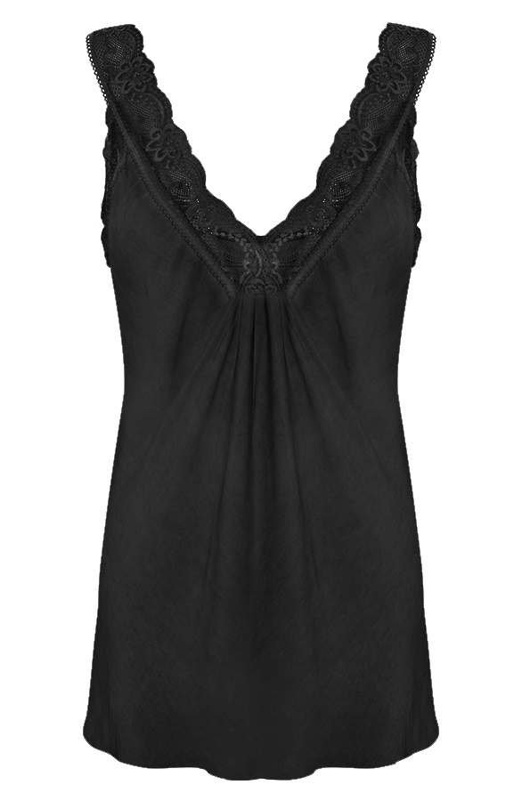 Luxury-Kanten-Top-Zwart