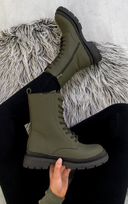 Biker-Veterboots-Mat-Army