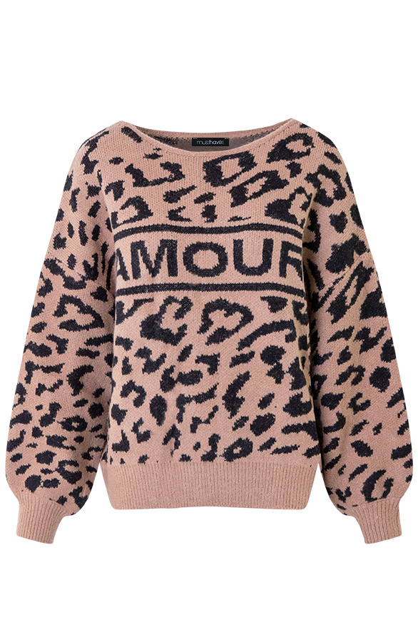 Leopard-Amour-Trui-Taupe