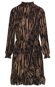 Col-Jurk-Overslag-Print-Deluxe-Cognac