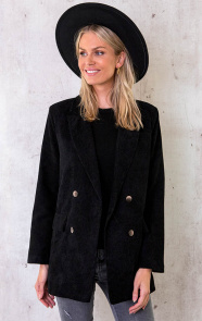Oversized-Corduroy-Blazer-Zwart-1