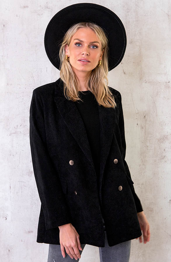 Oversized-Corduroy-Blazer-Zwart-2
