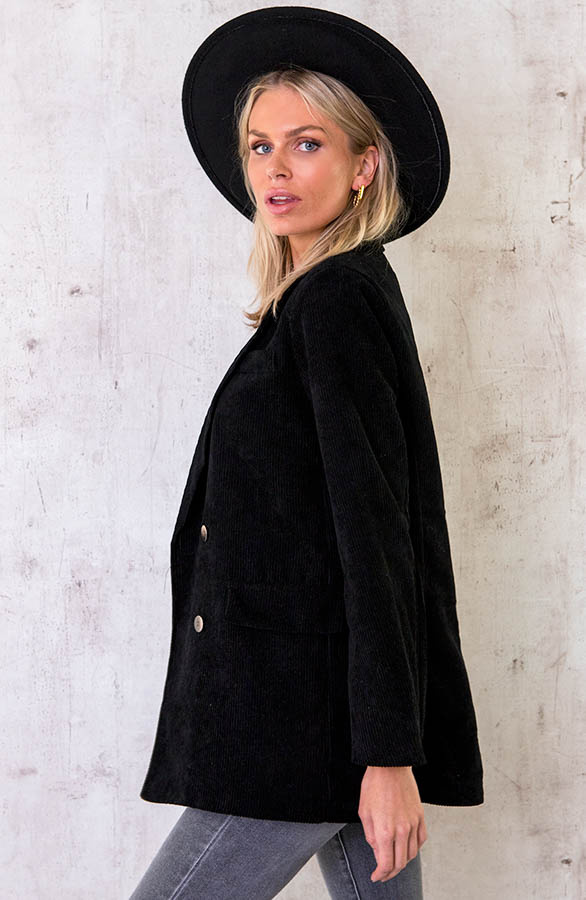 Oversized-Corduroy-Blazer-Zwart-4