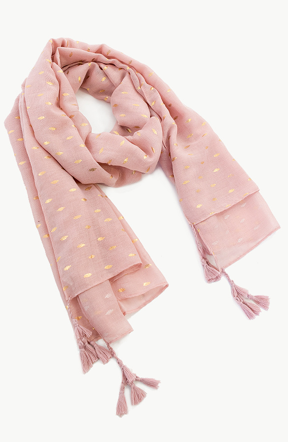 Sjaal-Met-Gouden-Leaves-Roze-2