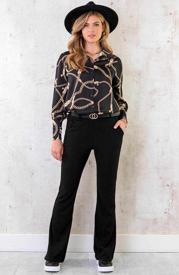 Flared-Broek-Zwart