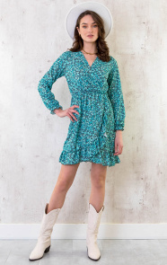 Flower-Overslag-Jurk-Mint-5