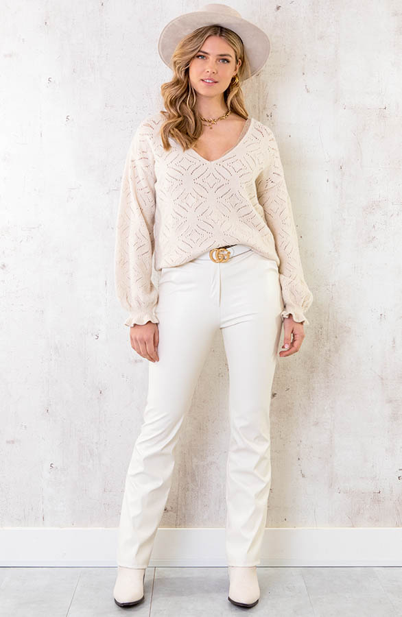 Leather-Flared-Pants-Ecru-1