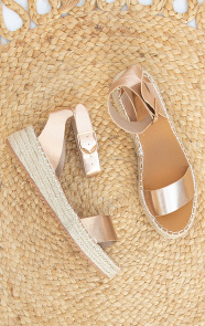 Plateau-Sandalen-Dames-Ros-Metallic