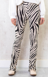 Flared-Broek-Zebraprint-Beige-1-1