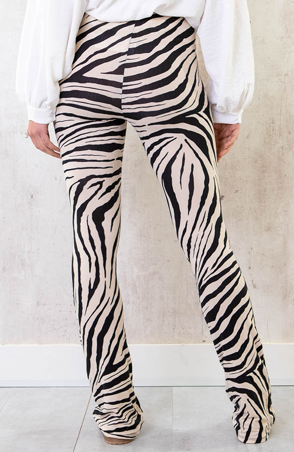 Flared-Broek-Zebraprint-Beige-3