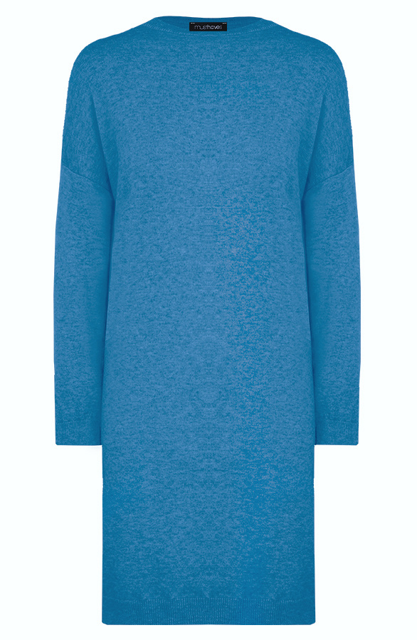 Sweater-Dress-Jeansblauw