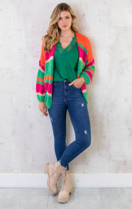 Oversized-Knitted-Strepen-Vest-Neon-1