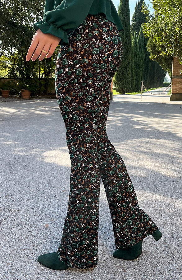 Flared-Broek-Wild-Flower-Smaragd-4