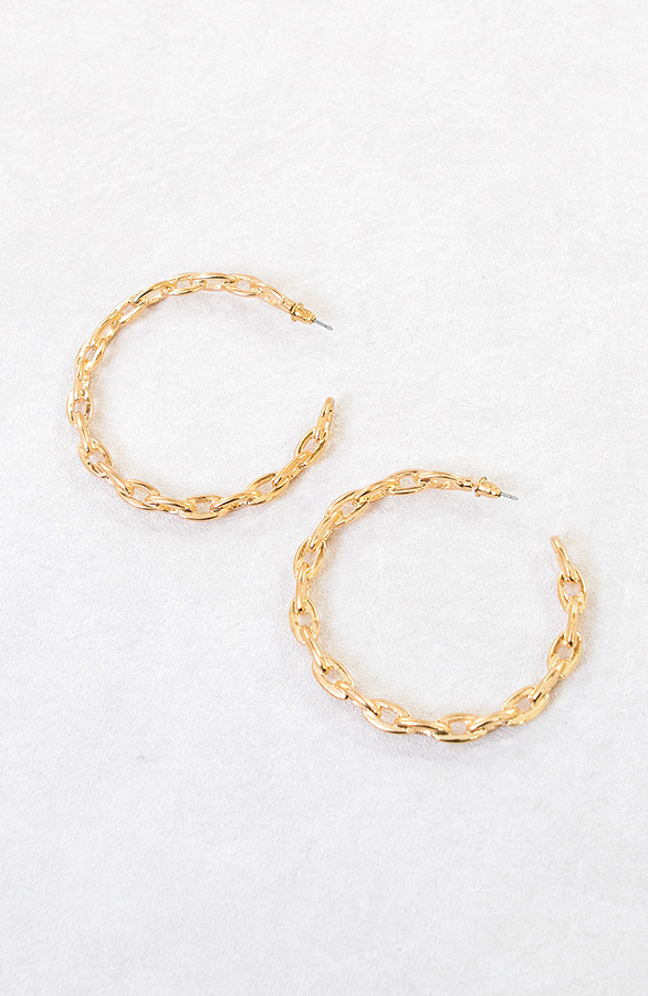 Schakel-Hoops-Oorbellen-Goud