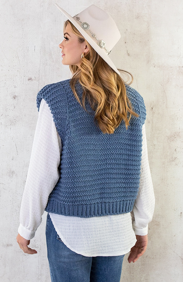 Gebreid-Gilet-Jeansblauw-1