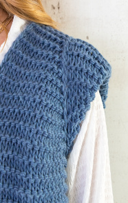 Gebreid-Gilet-Jeansblauw