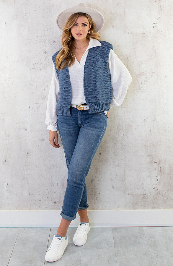 Gebreid-Gilet-Jeansblauw-2