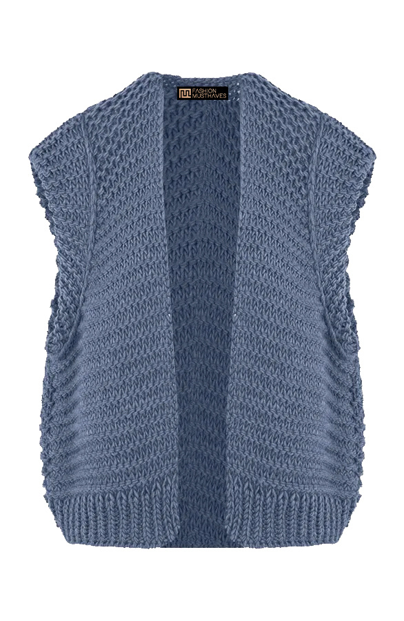 Gebreid-Gilet-Jeansblauw-6