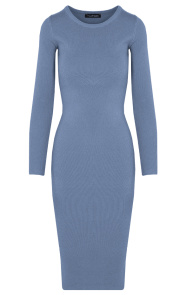 Midi-Stretch-Dress-Jeansblauw-1