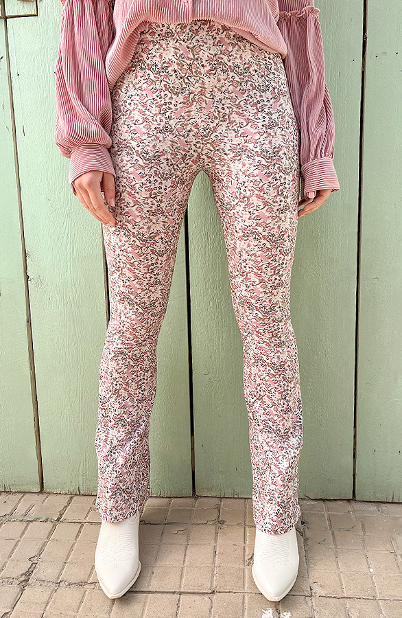 Flared-Broek-Bloemen-Creme-Roze-1