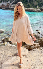 Mousseline-Oversized-Tuniek-Beige-4