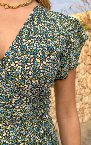 Wikkel-Jurk-Bloemen-Blauw-close
