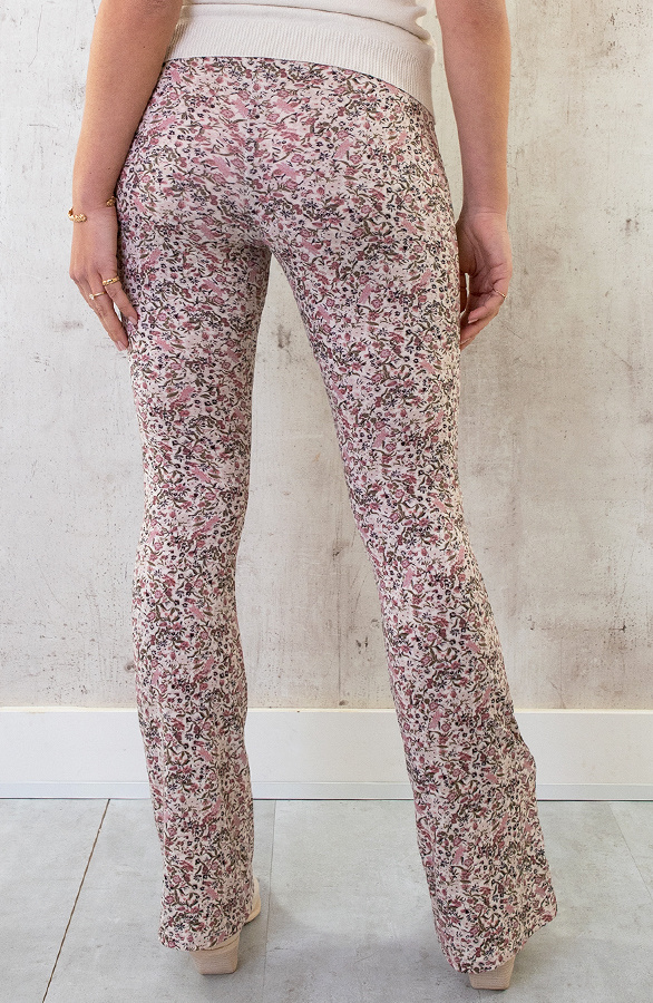 Flared-Broek-Bloemen-Creme-Roze-2