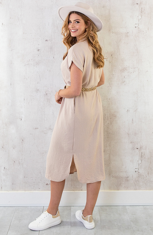 Palermo-Pocket-Jurk-Beige-1