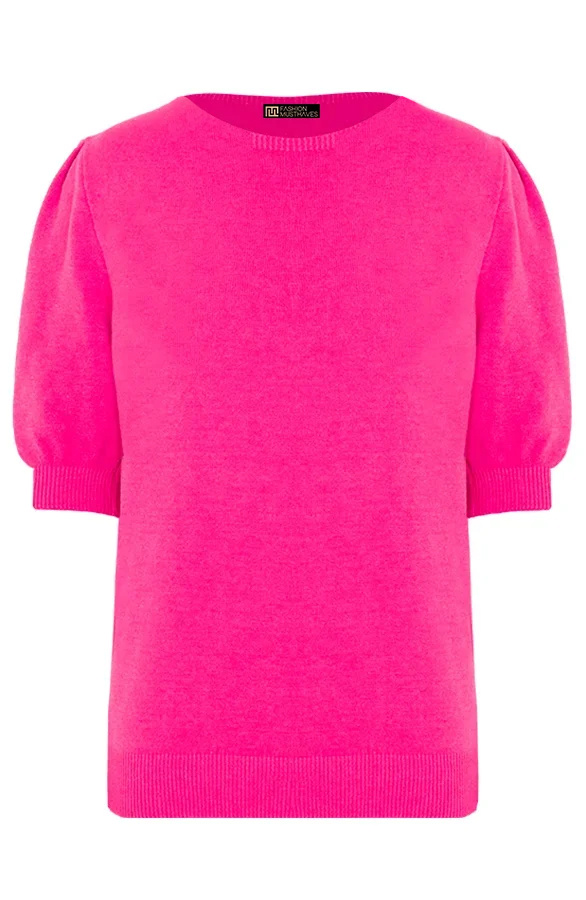 knitted-top-met-pofmouwen-fuchsia-6