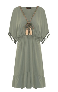 Oversized-Jurk-Gouden-Detail-Army
