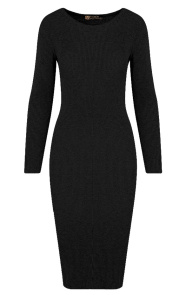 Round-Neck-Stretch-Dress-Black