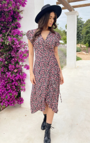 Flower-Jurk-Midi-Koraal-1