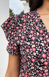 Flower-Jurk-Midi-Koraal-close