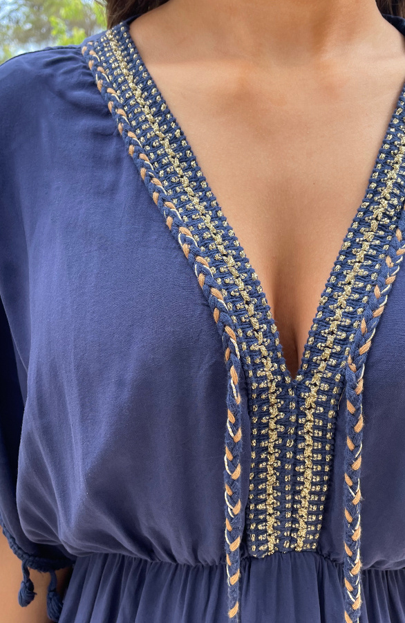Oversized-Jurk-Gouden-Detail-Marine-1