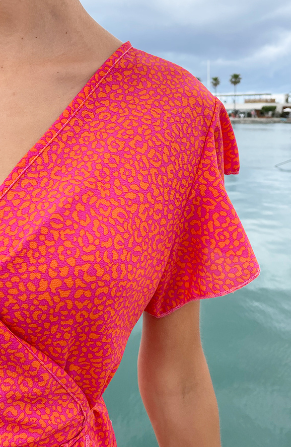 Wikkel-Jurk-Leopard-Fuchsia