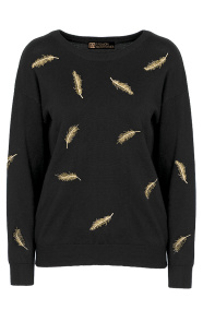Metallic-Feather-Trui-zwart