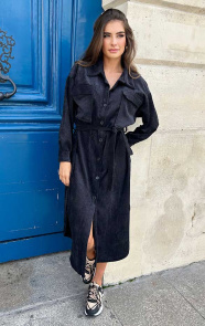 Corduroy-Maxi-Jurk-Met-Knopen-Zwart-1