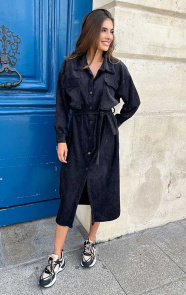 Corduroy-Maxi-Jurk-Met-Knopen-Zwart-2