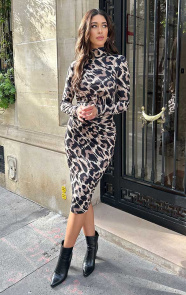 Midi-Jurk-Gedrapeerd-Leopard-Beige-3