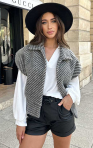 Oversized-Woven-Gilet-Zwart-1